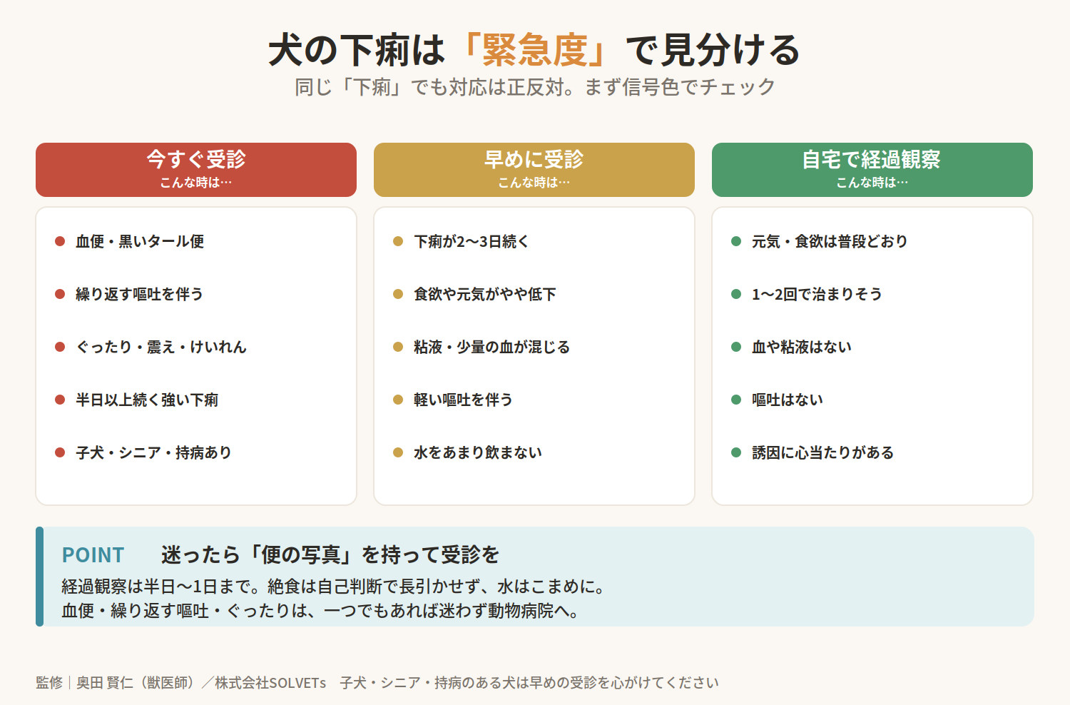 【獣医師監修】犬の下痢の原因とは？緊急度の見分け方と対処法を徹底解説
